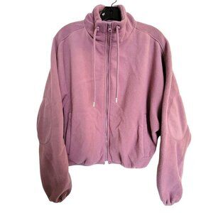 Forever 21 Purple Fleece Full Zipper Drawstring Long Sleeve Cozy Jacket Size XS